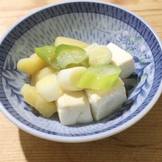 長ねぎじゃが芋豆腐の味噌煮♪